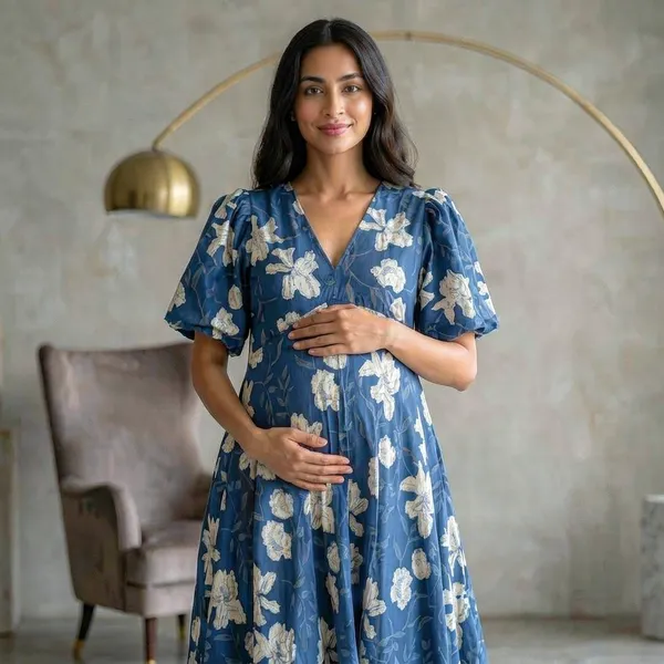 Midnight_Bloom_Maternity_V-Neck_Dress