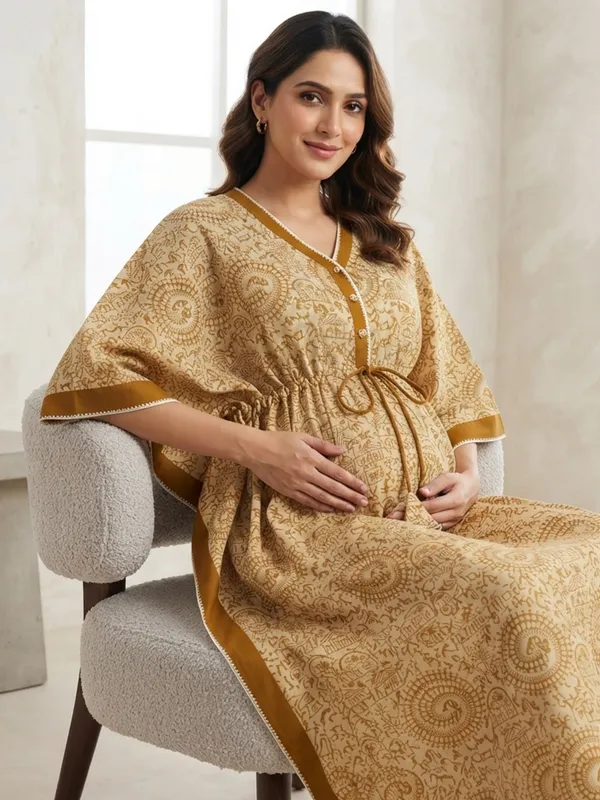 Golden_Bloom_Maternity_Kaftan_Dress