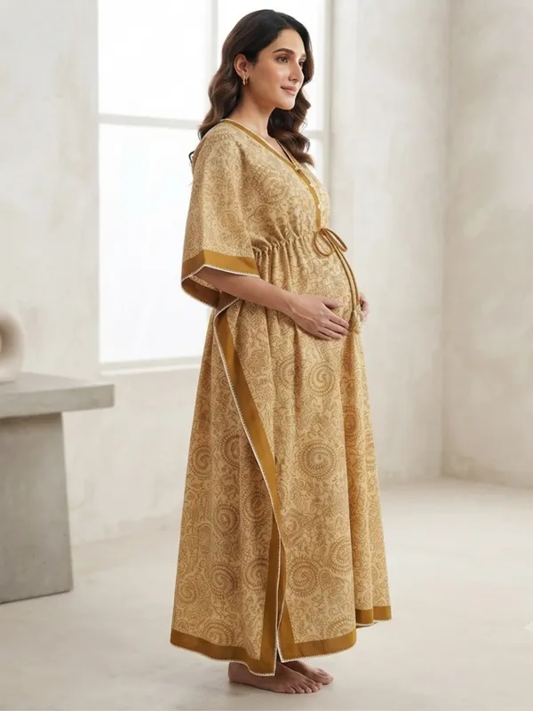 Golden_Bloom_Maternity_Kaftan_Dress