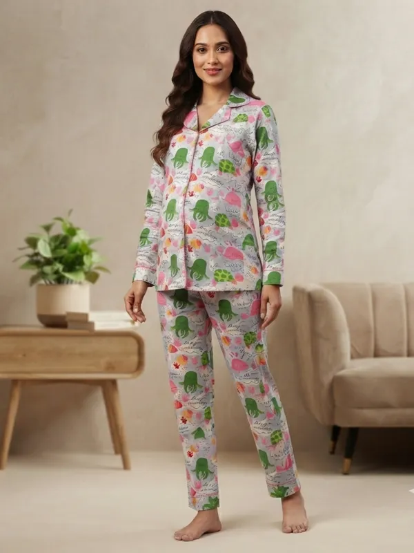 Ocean_Whimsy_Maternity_Cotton_Night_Suit