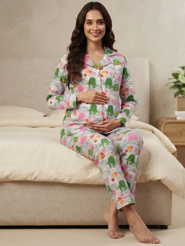 Ocean_Whimsy_Maternity_Cotton_Night_Suit