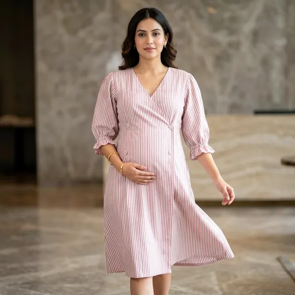 Classic_Striped_Maternity_Midi_Dress