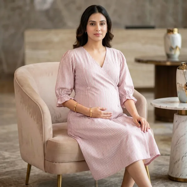 Classic_Striped_Maternity_Midi_Dress