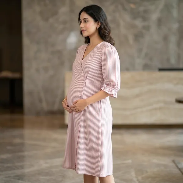 Classic_Striped_Maternity_Midi_Dress