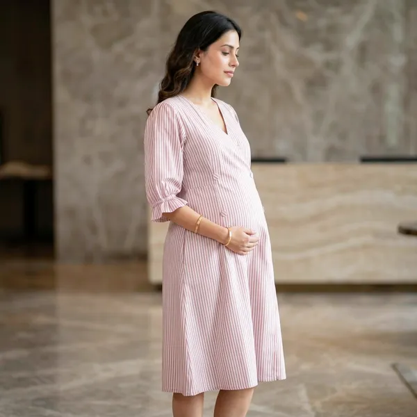 Classic_Striped_Maternity_Midi_Dress