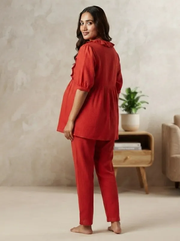 Emerald_Teal_Ruffle_Maternity_Co-ord_Set