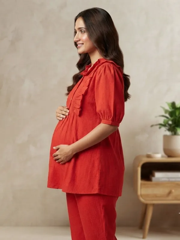 Emerald_Teal_Ruffle_Maternity_Co-ord_Set