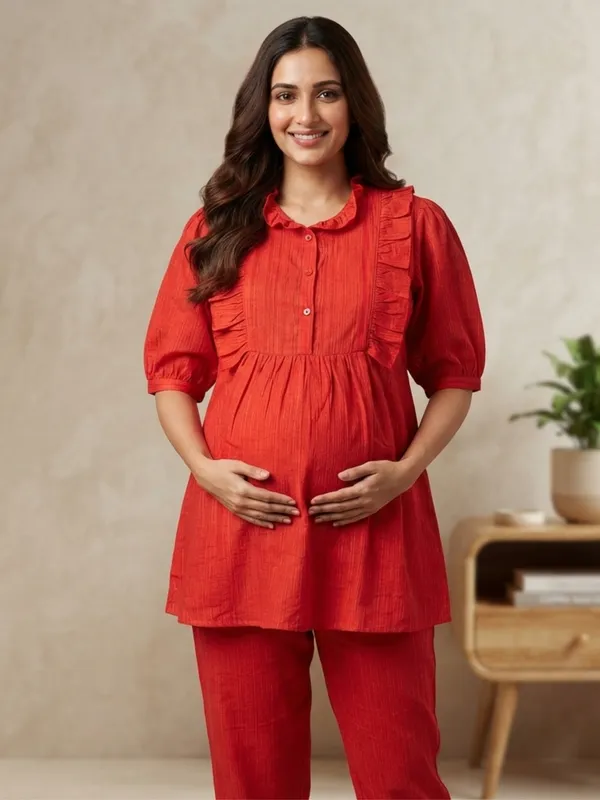 Emerald_Teal_Ruffle_Maternity_Co-ord_Set