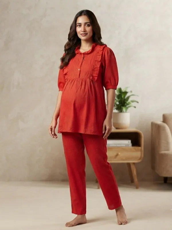 Emerald_Teal_Ruffle_Maternity_Co-ord_Set