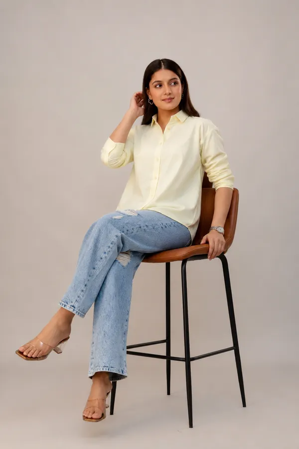 Light_Yellow_Linen_Blend_Solid_Full_Sleeve_Shirt_For_Women