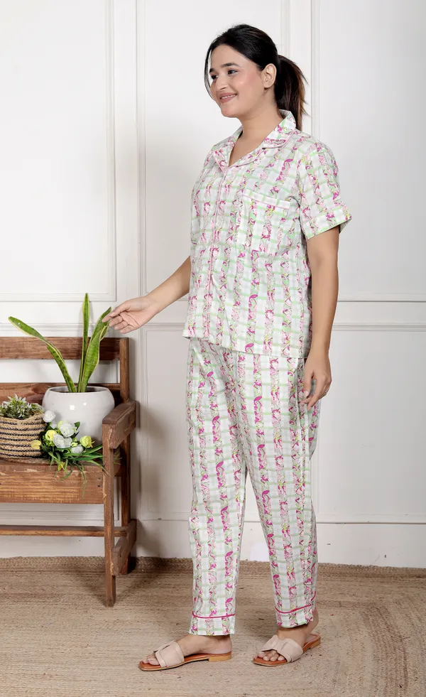 Multicolour_Cotton_Soft_&_Breathable_Printed_Short_Sleeve_Night_Suit_Set_For_Women_&_Girls