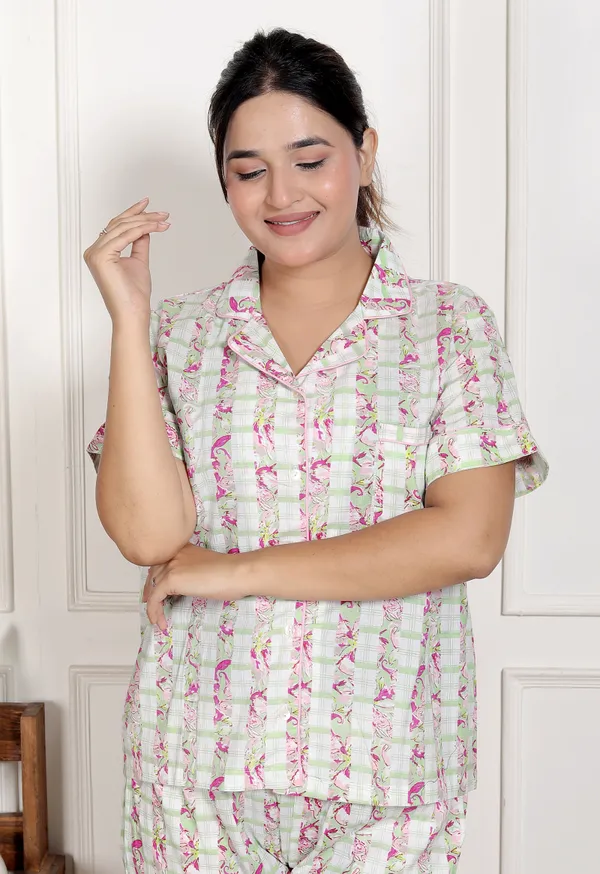 Multicolour_Cotton_Soft_&_Breathable_Printed_Short_Sleeve_Night_Suit_Set_For_Women_&_Girls