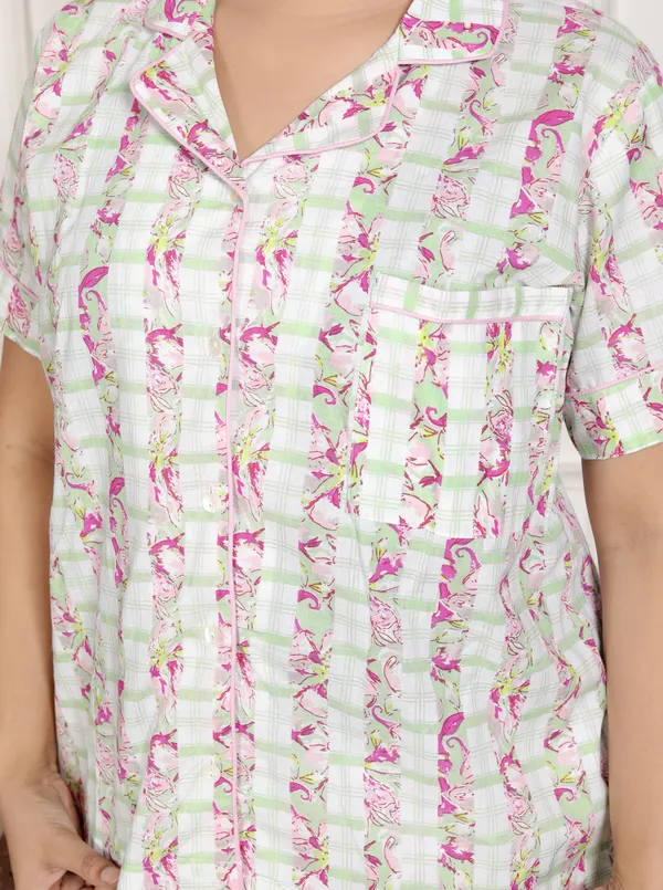Multicolour_Cotton_Soft_&_Breathable_Printed_Short_Sleeve_Night_Suit_Set_For_Women_&_Girls