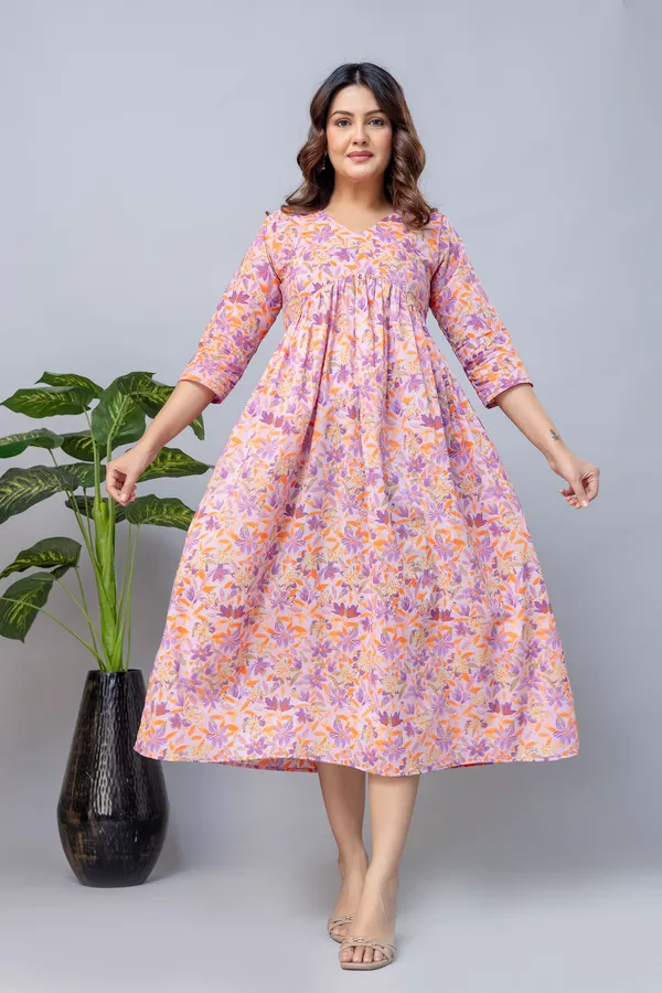 Purple_Pure_Jaipuri_Cotton_Printed__Maternity_Dress_For_Women