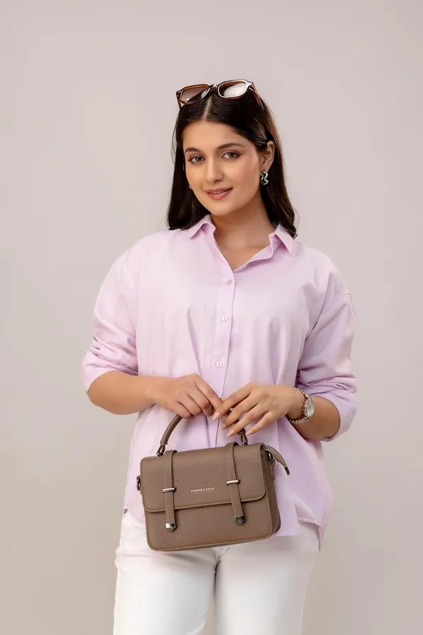 Lavender_Linen_Blend_Casual_Collared_Button_Down_Shirt_For_Women