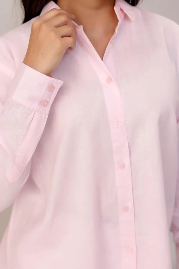 Pink_Linen_Blend_Solid_Full_Sleeve_Regular_Fit_Shirt_For_Women