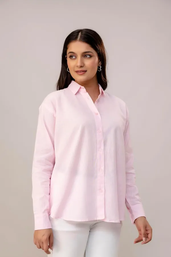 Pink_Linen_Blend_Solid_Full_Sleeve_Regular_Fit_Shirt_For_Women