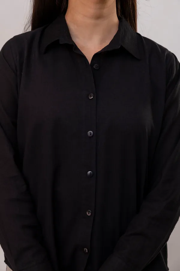Black_Linen_Blend_Solid_Full_Sleeve_Regular_Fit_Shirt_For_Women