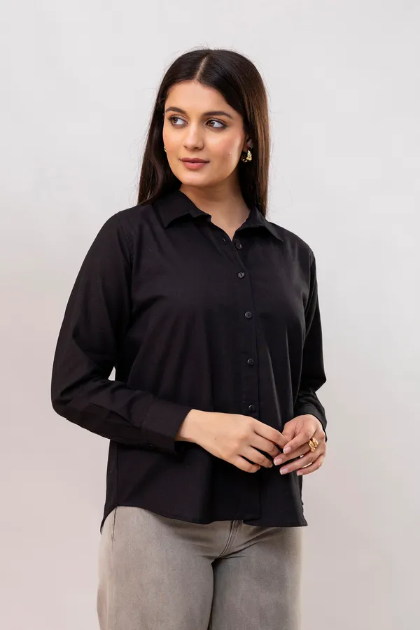 Black_Linen_Blend_Solid_Full_Sleeve_Regular_Fit_Shirt_For_Women