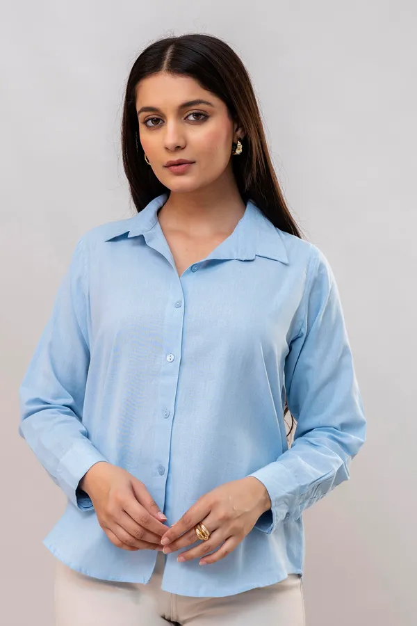 Regular_Fit_Blue_Linen_Blend_Solid_Full_Sleeve_Shirt_For_Women