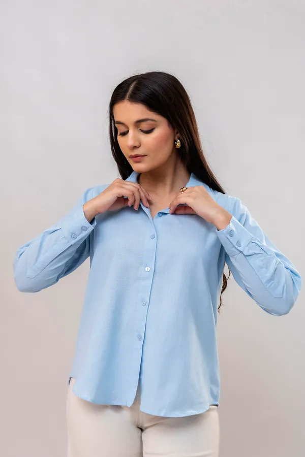 Regular_Fit_Blue_Linen_Blend_Solid_Full_Sleeve_Shirt_For_Women