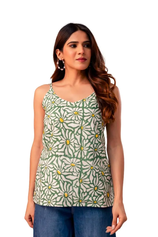 Green_Floral_Printed_Comfortable_&_Breathable_Tunic_Top_For_Women_&_Girls
