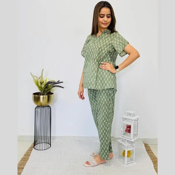 Light_Green_Cotton_Premium_Co-Ord_Night_Suit_Set_For_Women