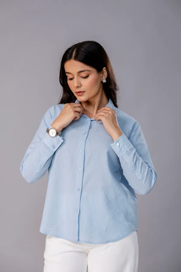 Light_Blue_Katha_Organic_Cotton_Solid_Full_Sleeve_Regular_Fit_Shirt_For_Women