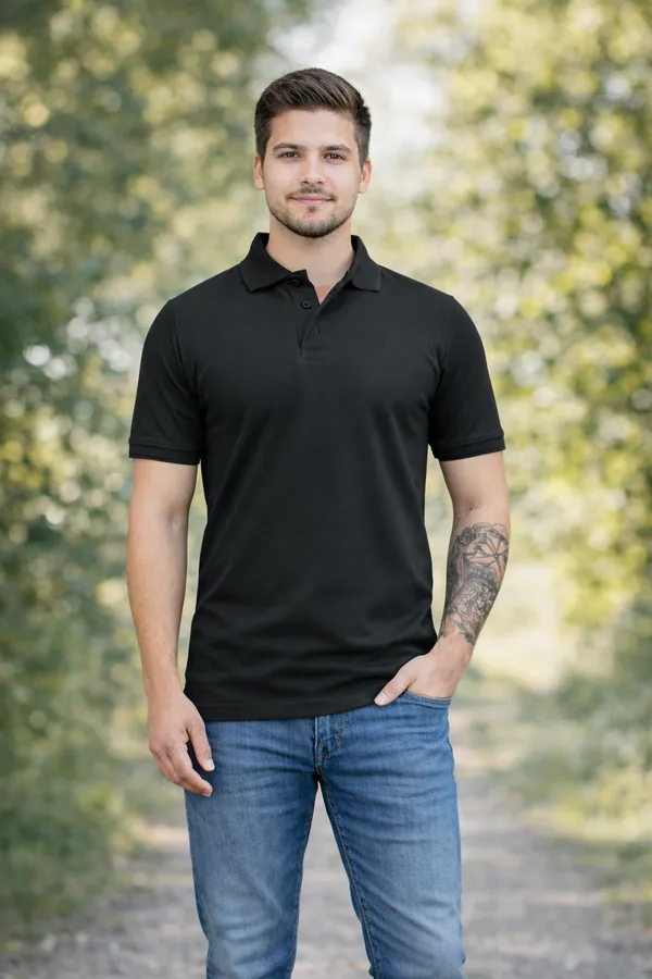 Men’s_Premium_Cotton_Matty_Polo_Black_T-Shirt_–_220_GSM_Classic_Fit