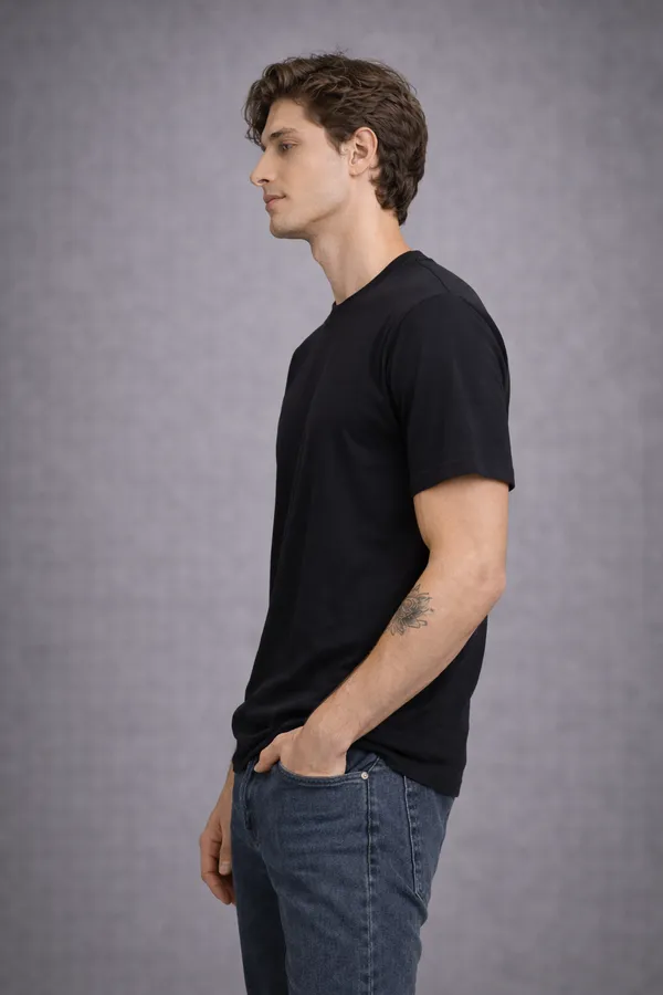 Classic_Black_Cotton_Terry_T-Shirt_–_240_GSM_Premium_Comfort