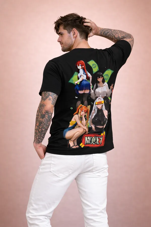 Hustle_Anime_Graphic_T-Shirt_–_Premium_Streetwear_Back_Print_Tee