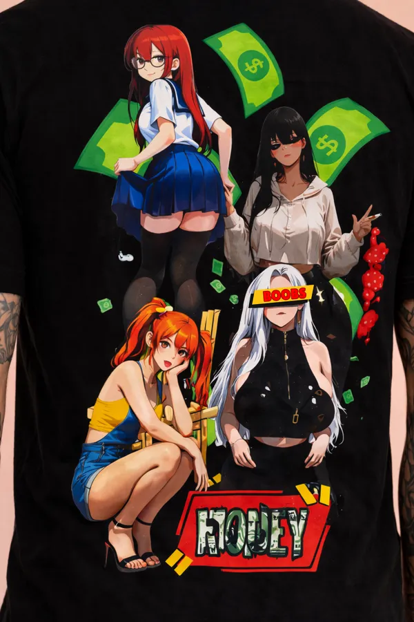Hustle_Anime_Graphic_T-Shirt_–_Premium_Streetwear_Back_Print_Tee