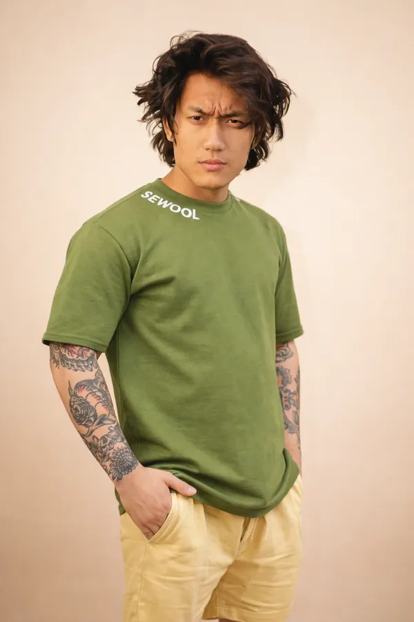 Men’s_Olive_Green_Graphic_T-Shirt_–_Street_Bear_Back_Print