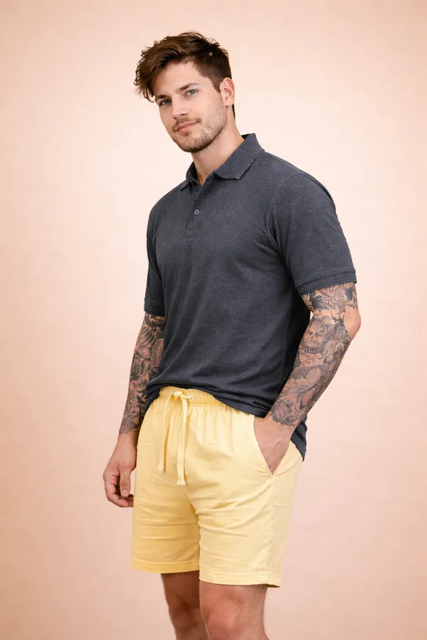 Men’s_Soft_Yellow_Cotton_Shorts_–_Relaxed_Fit_Summer_Essential