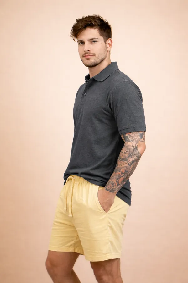 Men’s_Soft_Yellow_Cotton_Shorts_–_Relaxed_Fit_Summer_Essential