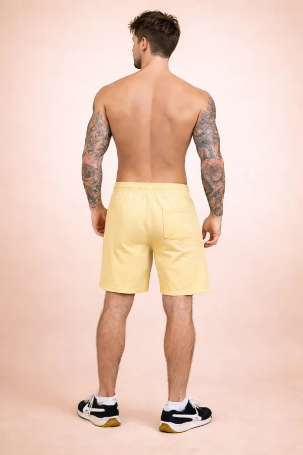 Men’s_Soft_Yellow_Cotton_Shorts_–_Relaxed_Fit_Summer_Essential