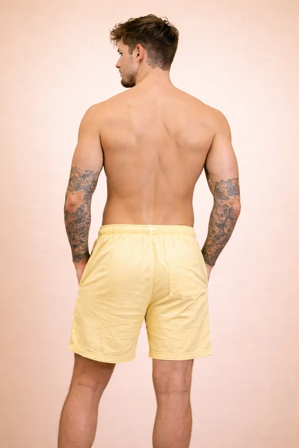 Men’s_Soft_Yellow_Cotton_Shorts_–_Relaxed_Fit_Summer_Essential
