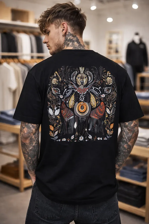 Mystic_Totem_Art_Graphic_T-Shirt_–_Black