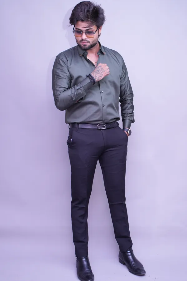Olive_Ash_Solid_Oxford_Shirt_For_Men