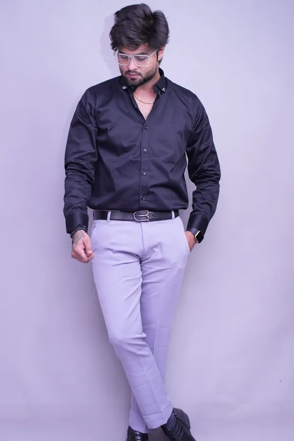 Light_Grey_Regular_Fit_Textured_Trouser_For_Men