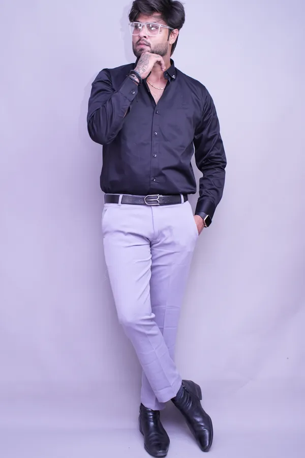 Light_Grey_Regular_Fit_Textured_Trouser_For_Men