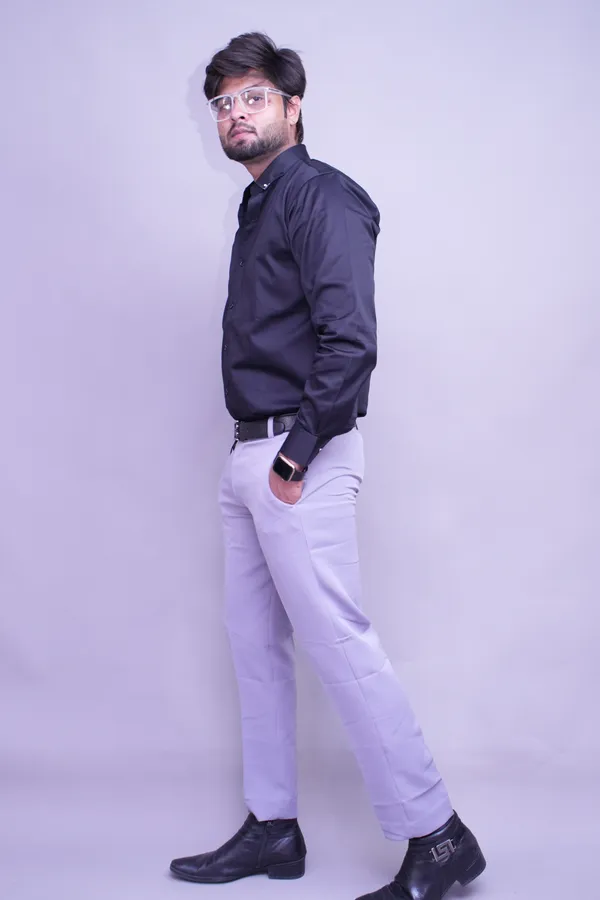 Light_Grey_Regular_Fit_Textured_Trouser_For_Men
