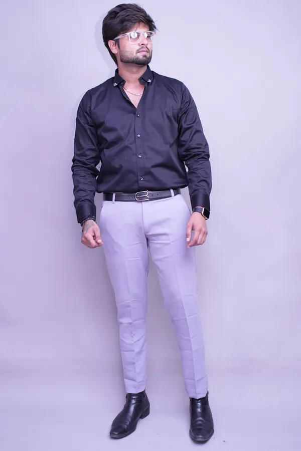 Light_Grey_Regular_Fit_Textured_Trouser_For_Men