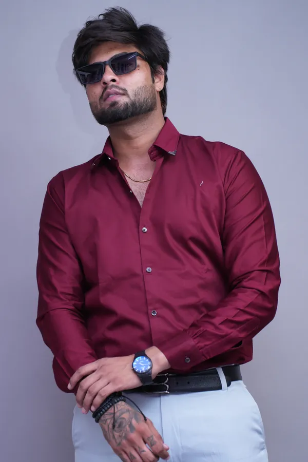 Maroon_Auburn_Linen_Blend_Shirt_For_Men