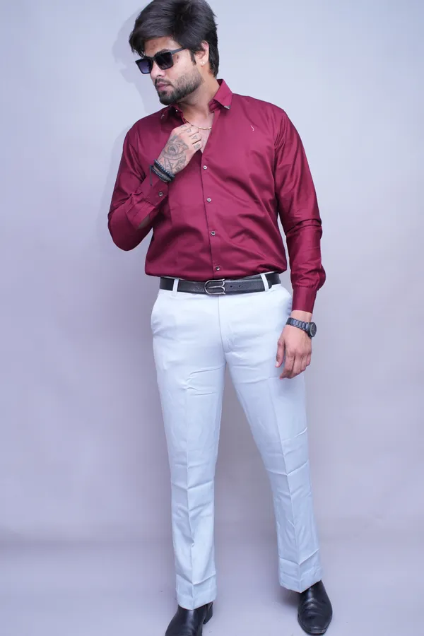 Maroon_Auburn_Linen_Blend_Shirt_For_Men