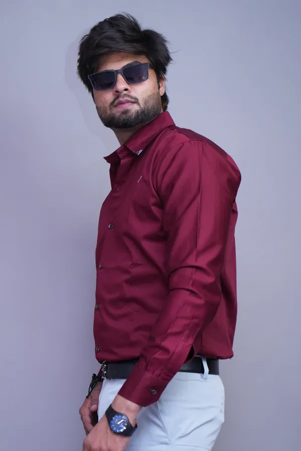 Maroon_Auburn_Linen_Blend_Shirt_For_Men