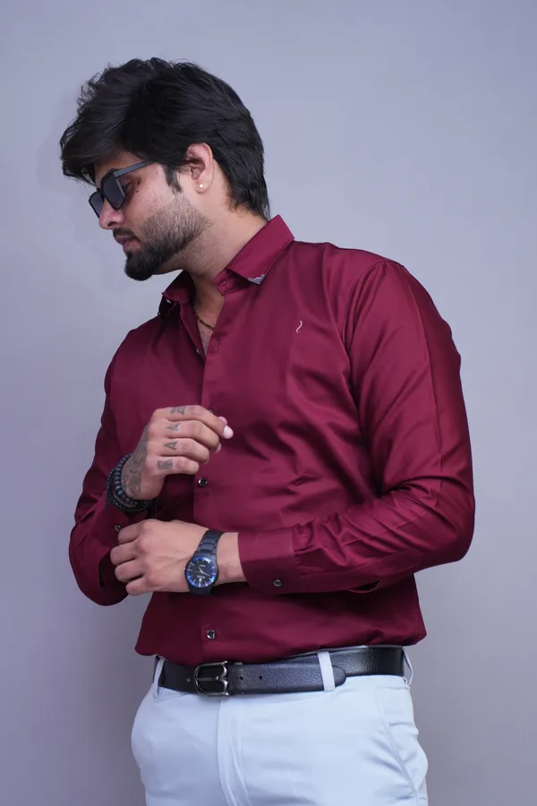 Maroon_Auburn_Linen_Blend_Shirt_For_Men