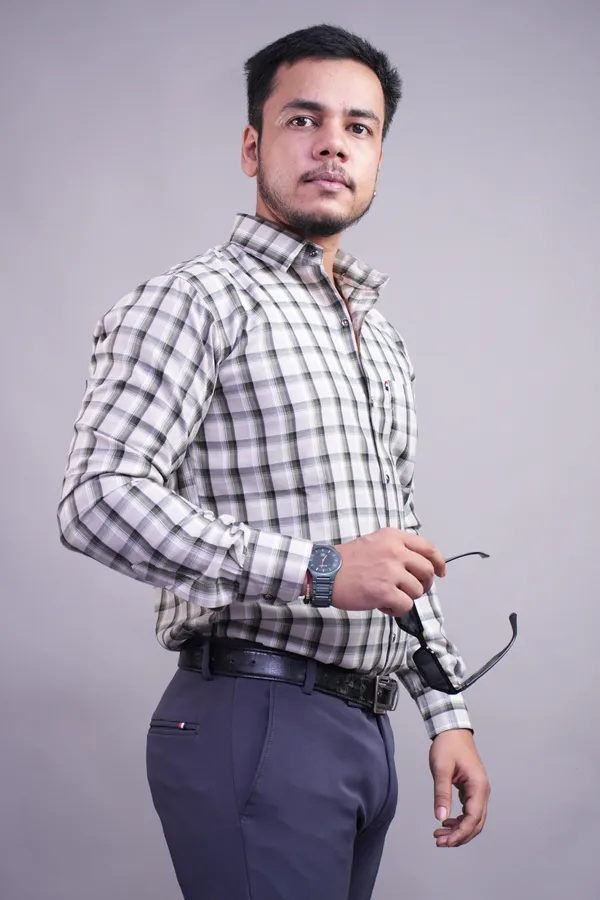 Checksque_Grey_Checked_Shirt_For_Men