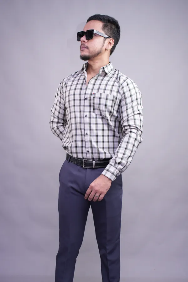 Checksque_Grey_Checked_Shirt_For_Men