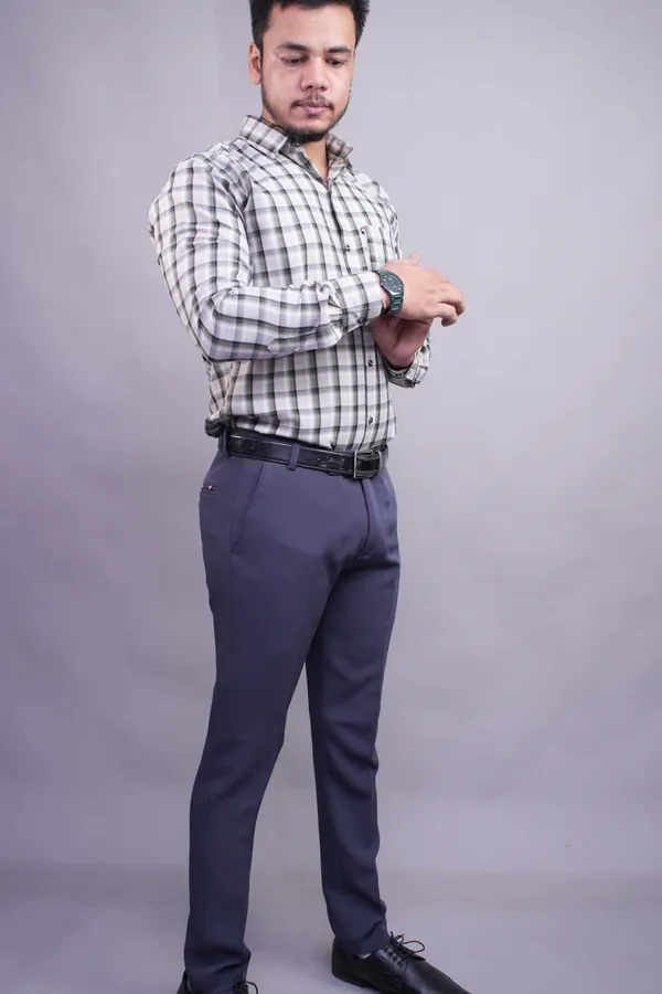 Checksque_Grey_Checked_Shirt_For_Men